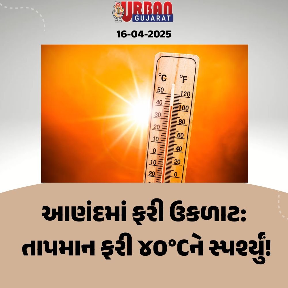 આણંદમાં ફરી ઉકળાટ: તાપમાન ફરી ૪૦°Cને સ્પર્શ્યું!