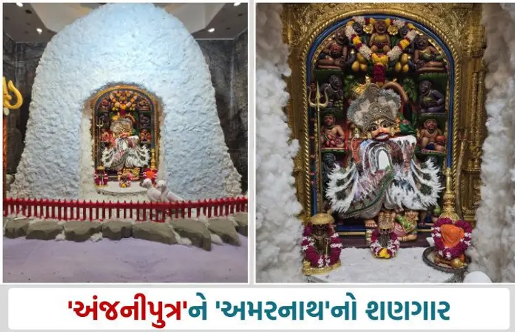 સાળંગપુર ધામમાં હનુમાનજીનો અમરનાથ થીમમાં અનોખો શણગાર